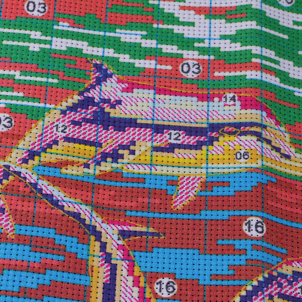 Cross Stitch Set DIY Handmade Needlework Counted Embroidery Kit 11CT Dolphin