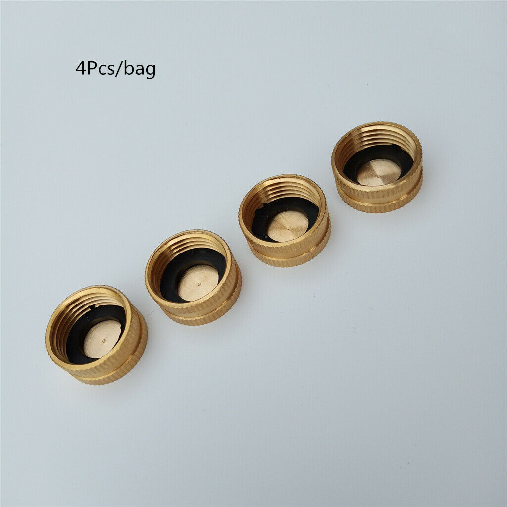 Brass Cap, 3/4'' NH 4Pcs Brass Hose Cap Garden Hose Female End Brass Fitting Cap