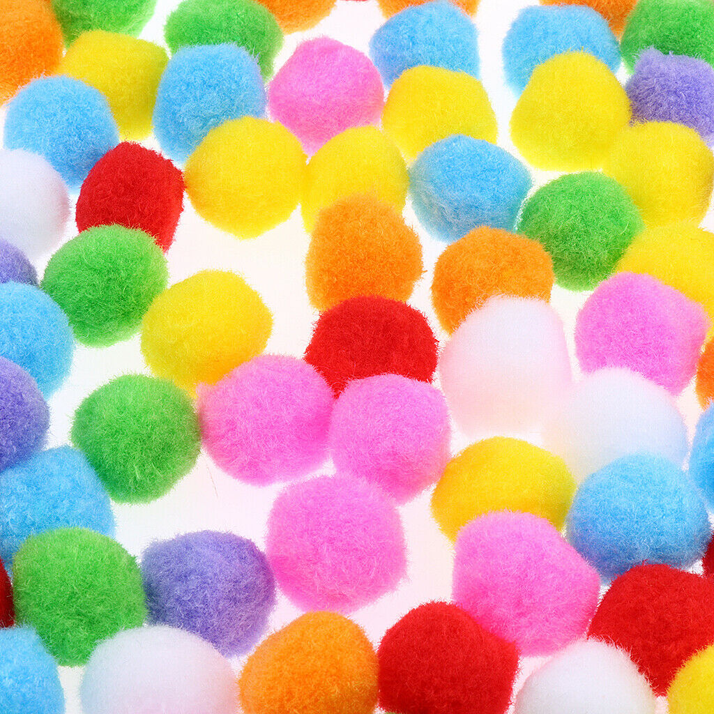 200Pcs Colorful Soft Pompom Balls Clothes Jewelry Supplies DIY Creative Kids