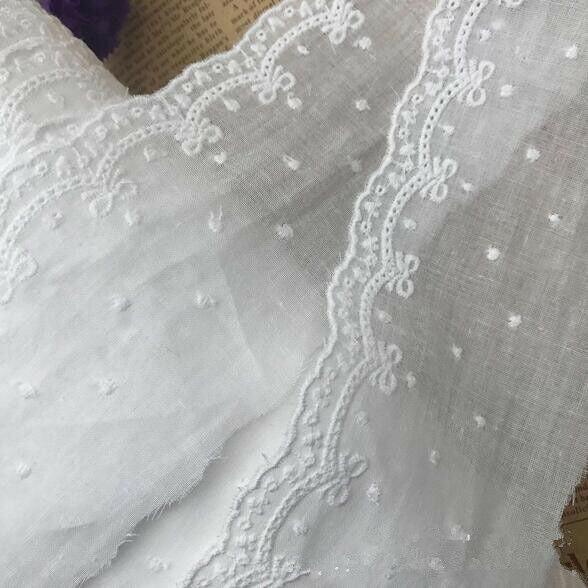 5 Yards Cotton embroidery lace Sewing clothes decoration Wedding dress curtain