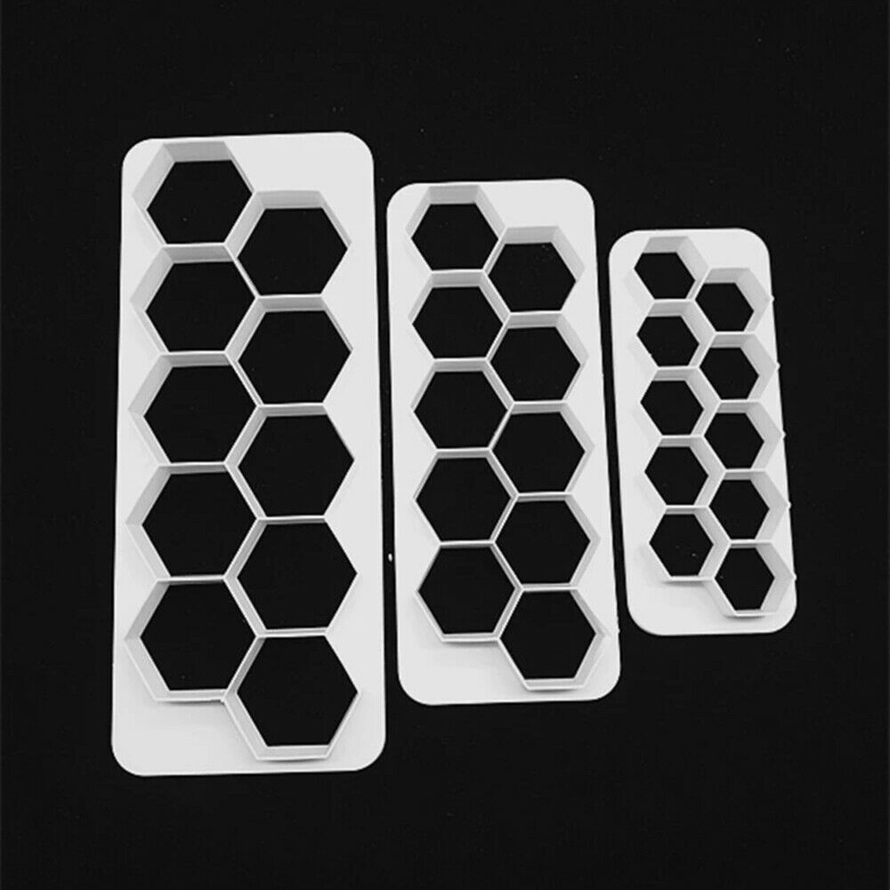 3 PCS Hexagon Cutter Mold Fondant Cutter Creative Football Cake Decorating Tool