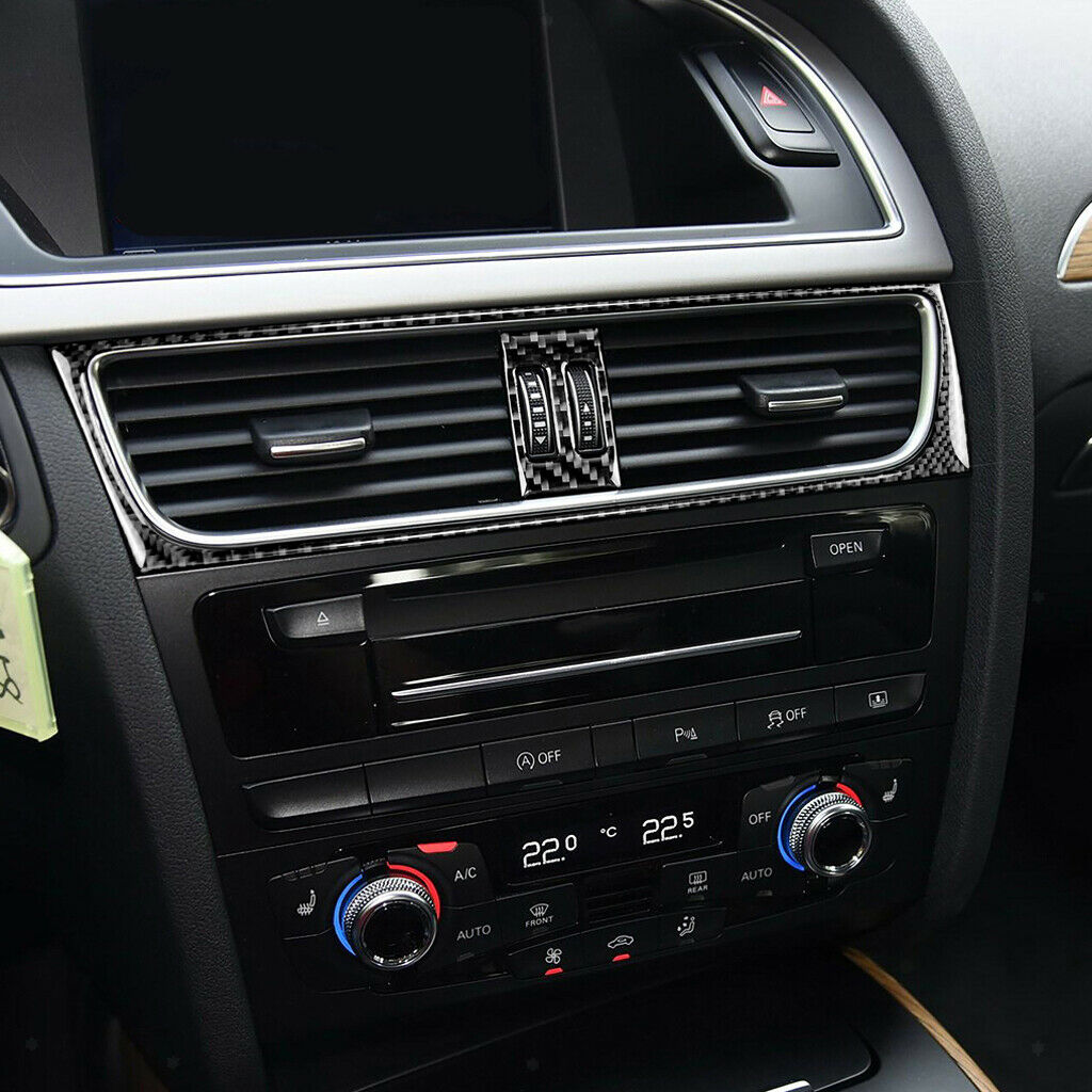 Carbon Fiber Air  Vent Outlet Cover Trim Frame Car Styling for Audi