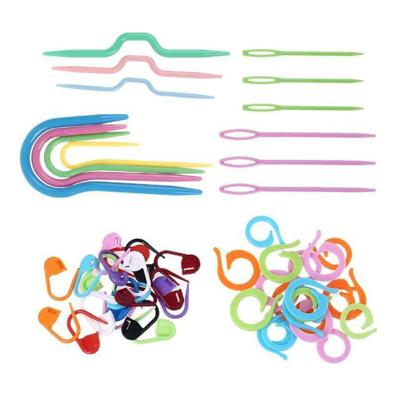 1Set Twist Curved Hand Knit Knitting Needles U-shaped Cable Needle Stitch Marker