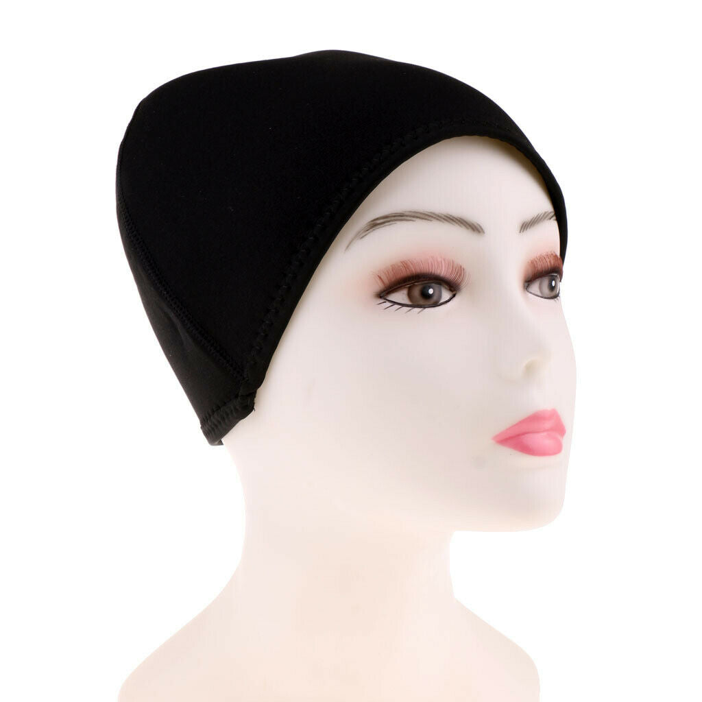2mm Neoprene Beanie Hat Super Stretchy Warm Waterproof L 57 to 61cm Black