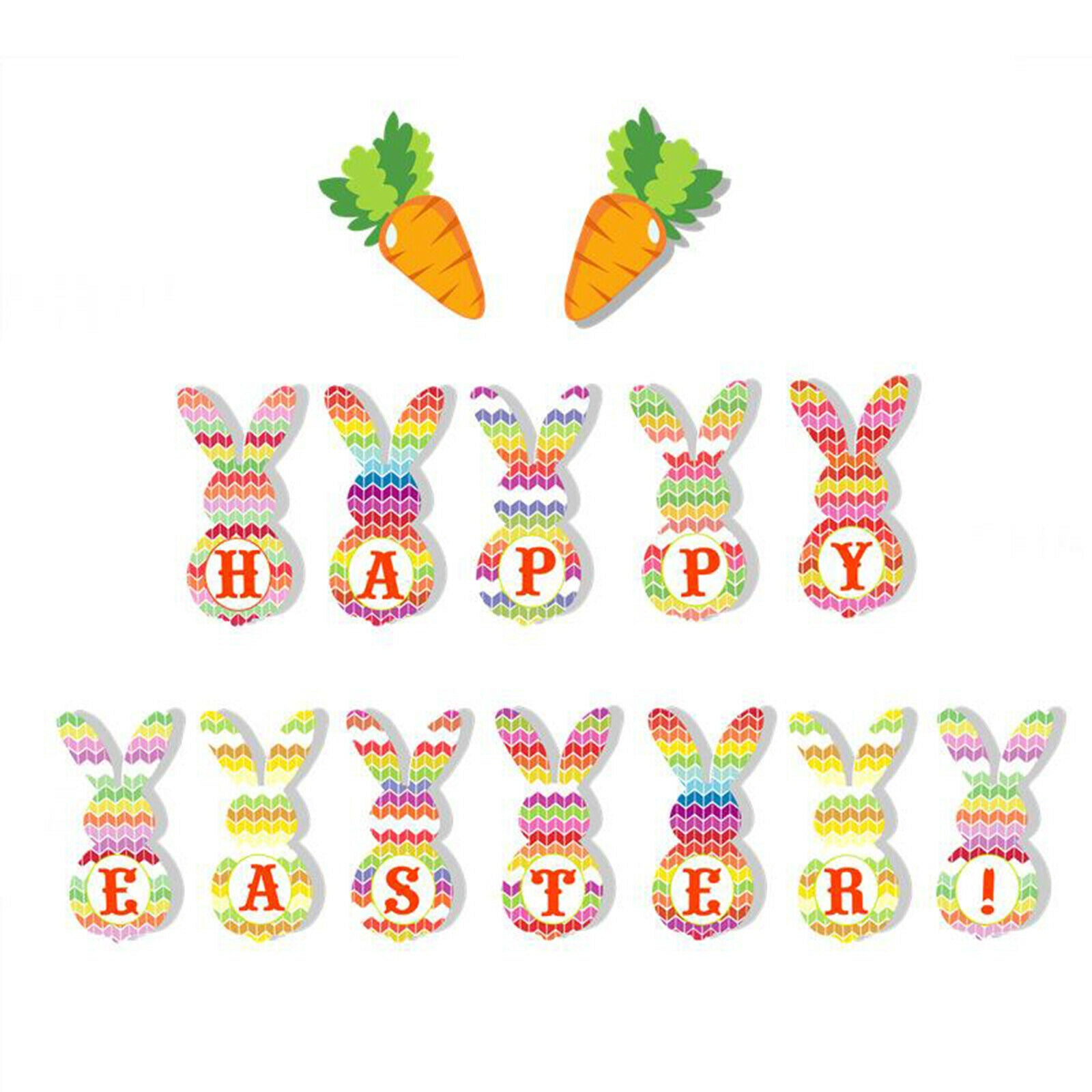 Bunny Banner Hanging Banner Easter Ornaments Happy Easter Indoor Outdoor