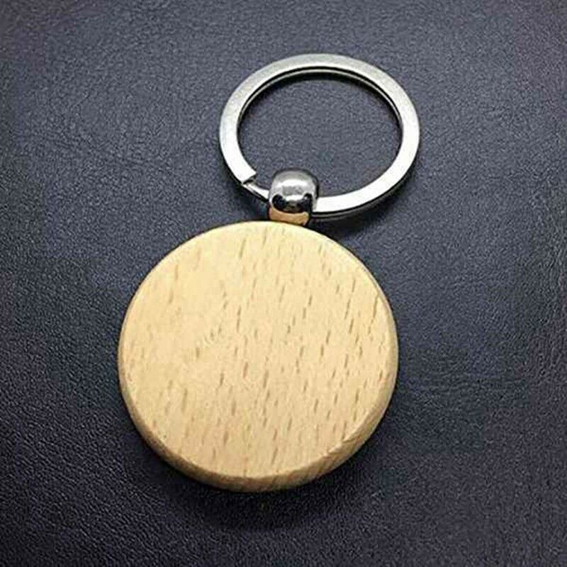 25Pieces Blank Wooden Key Chain Diy Wood Keychain s Key Tags Jewelry FindingT4F8