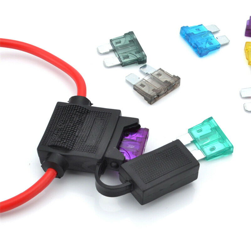 Car Splash Proof In-line Standard Blade Fuse Holder Box 5/10/15/20/25/30A.l8