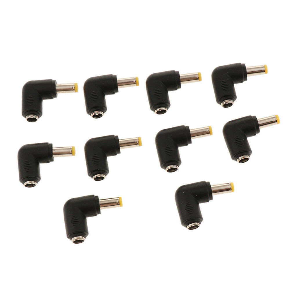 10Pieces 90 Degree 5.5x2.5mm Male To 5.5x2.1mm Female Power Supply Adapter