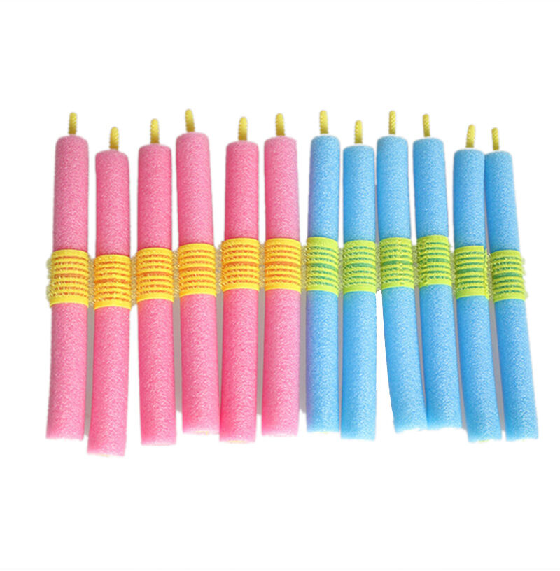 12x Soft Foam Curlers Makers Bendy Twist Curls Tool DIY Styling Hair RollerA KX