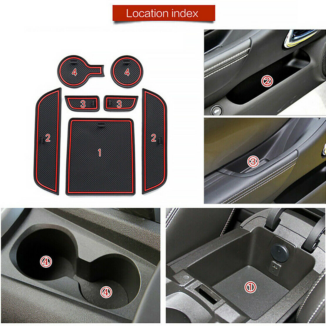 7Pcs Gate Slot Pad Cup Pad Door Groove Mat Fit For Chevrolet Camaro 2012-16