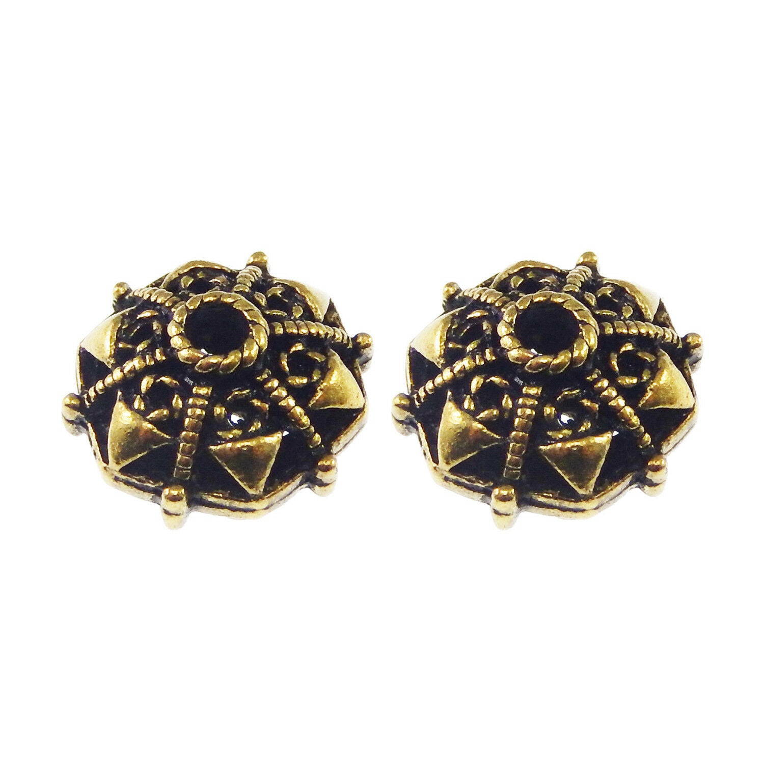 10 pcs Retro Bronze Alloy Hollow Loose Spacer Beads DIY Jewelry Bracelet Charms