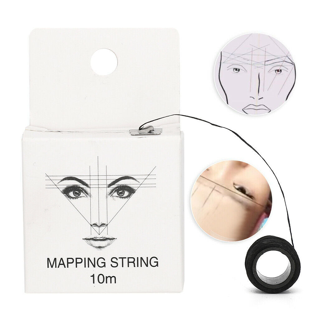 Pre-Inked Eyebrow Mapping String |Natural Bamboo Charcoal | Microblading PMU Kit