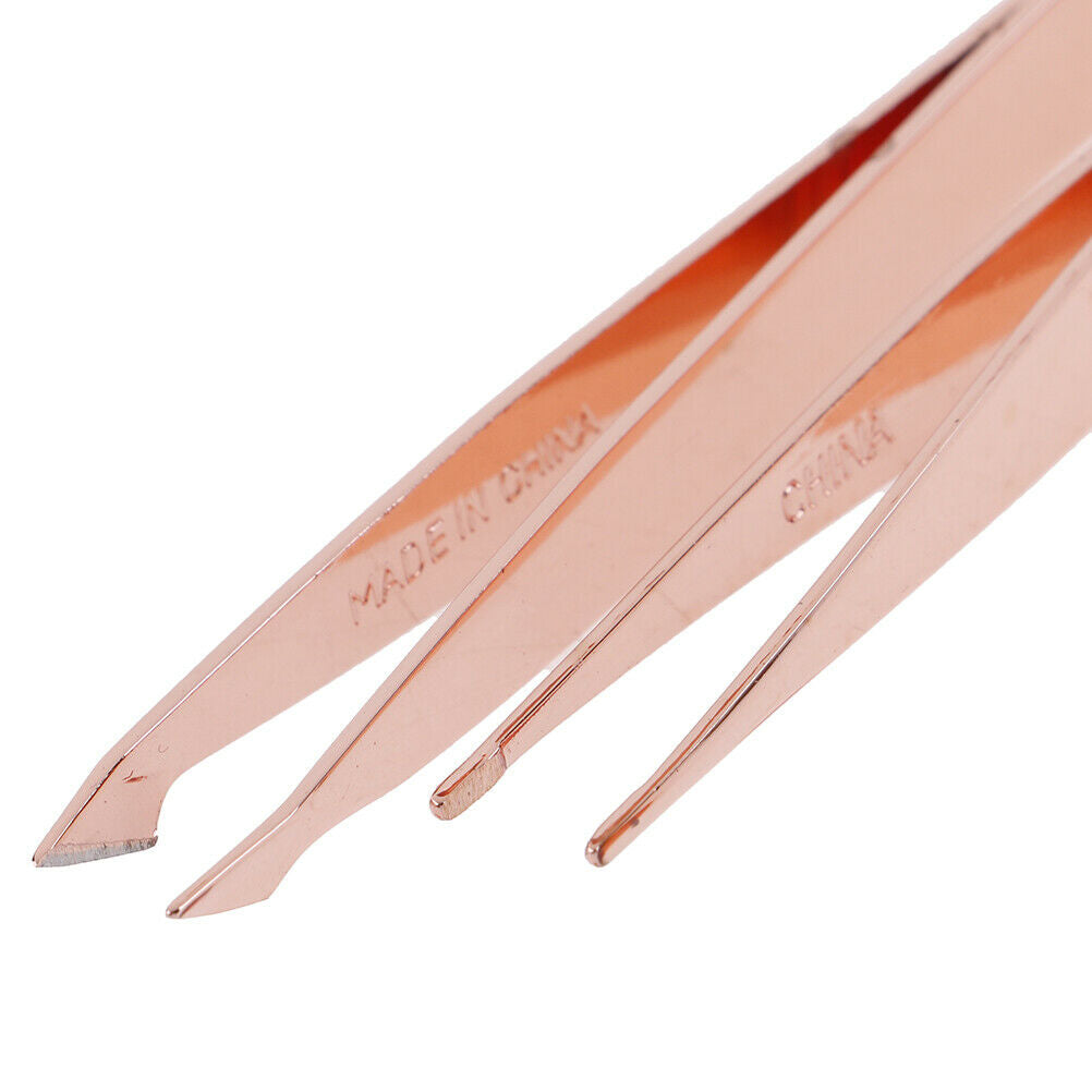 2Pcs/Set Slanted Eyebrow Tweezers Eye Lashes Tweezer Nippers Face Hair Re.l8