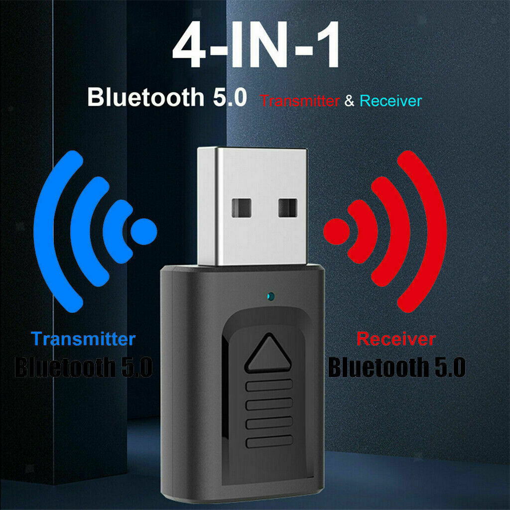 4in1 Bluetooth 5.0 Transmitter and Receiver Wireless 3.5mm Audio For TV Car