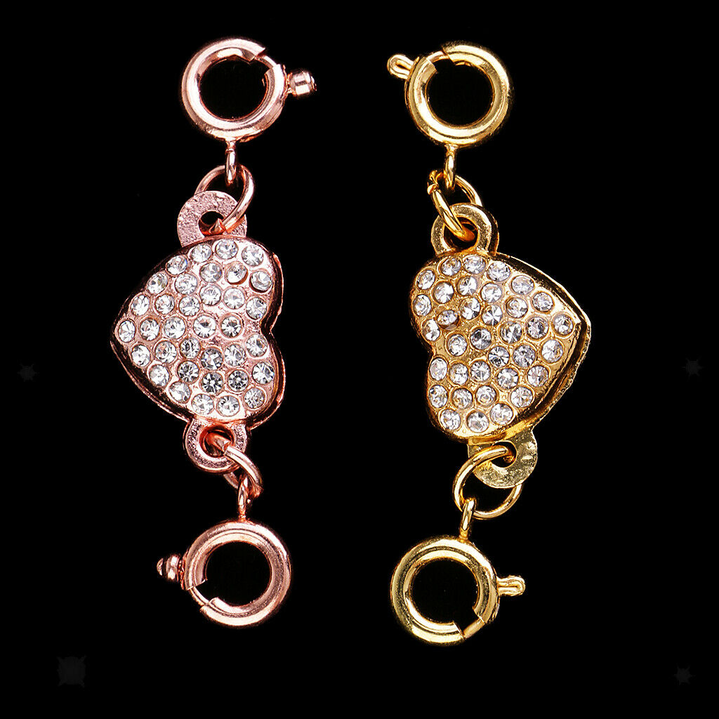 2 Sets Heart Shape Magnetic Clasp Buckle Link Locks for DIY Jewelry Connect