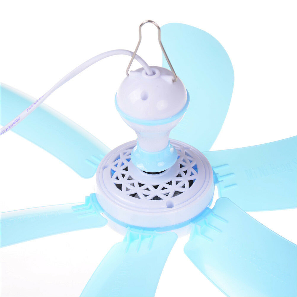 Six Leaf Mini Ceiling Fan Cool Mosquito Net Electric Large Wind  Hanging Lt