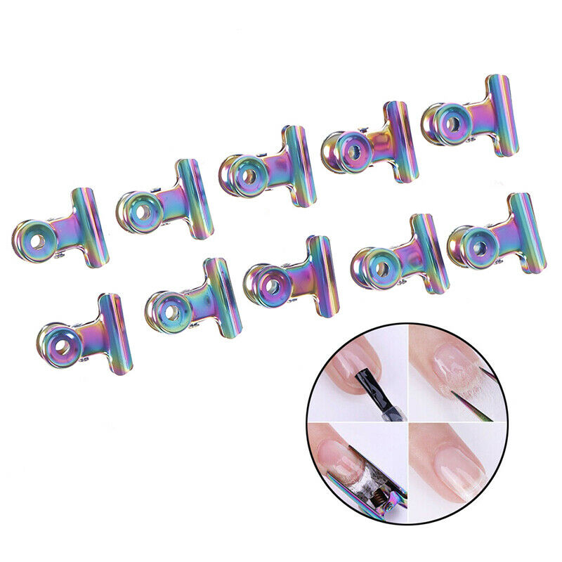 10 Pcs Nail Tips Clip Finger Poly Quick Builder Gel Extension Steel Wrap To Kt