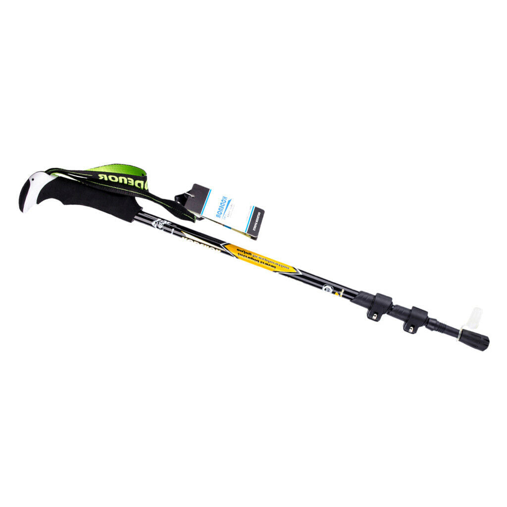 Carbon Fiber Telescopic Skiing Climbing Stick Trekking Hiking Pole Yellow
