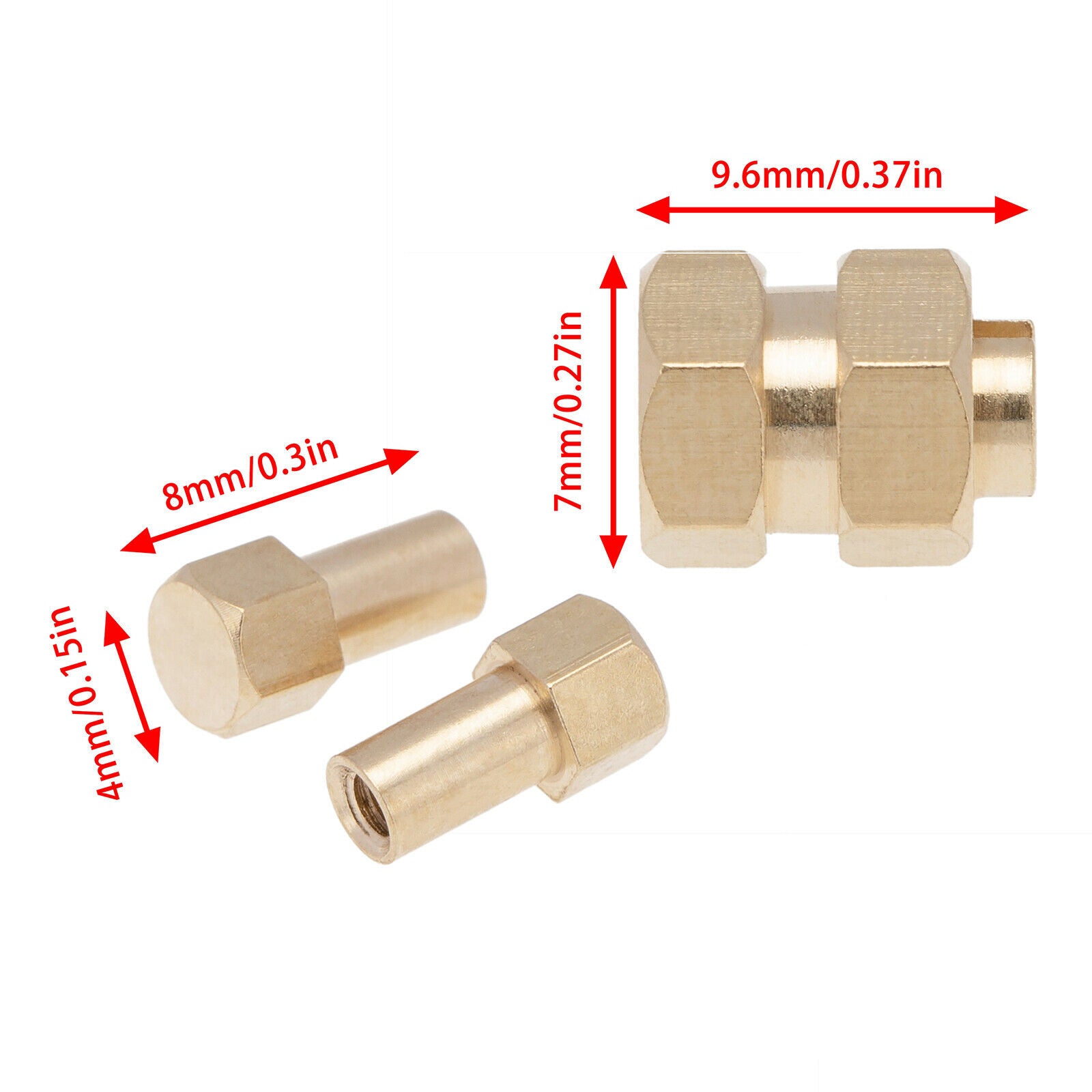 Brass Steering Knuckle Wheel Hub Hex Adapter for Axial SCX24 1/24 Parts