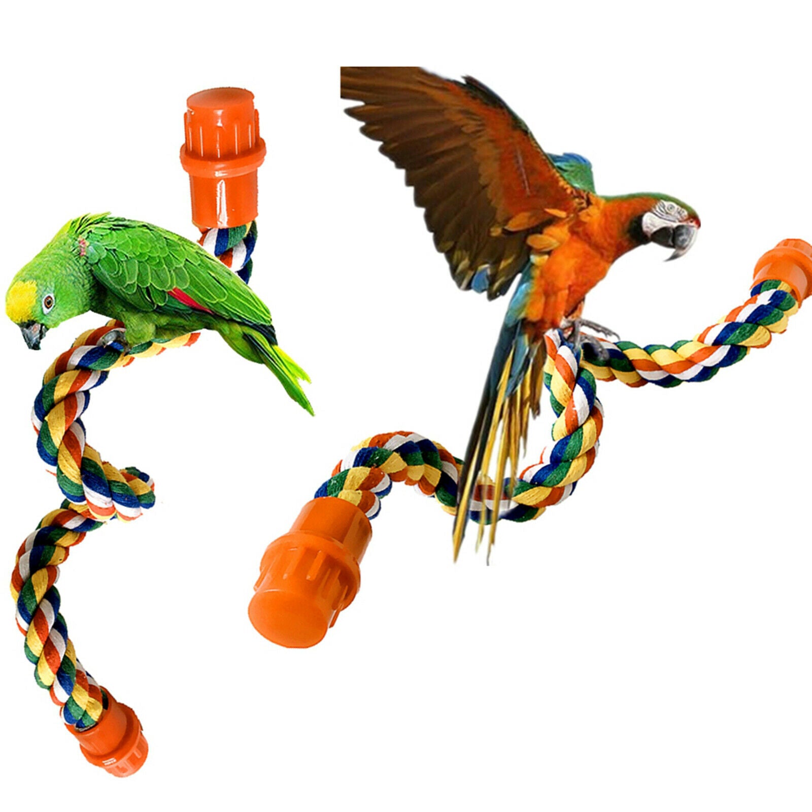 Bird Rope Perch Braided for Parrot Budgie Parakeet Conure Macaw