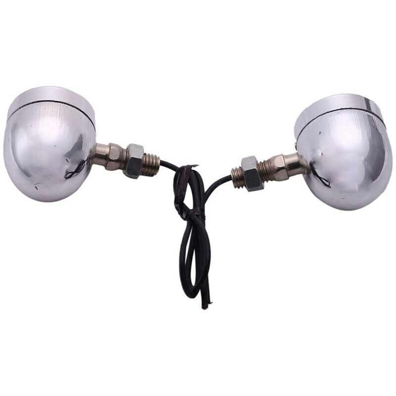 1 Pair Motorcycle Turn Signal Indicator Light Amber Motorbike Blinker HeadlighI7