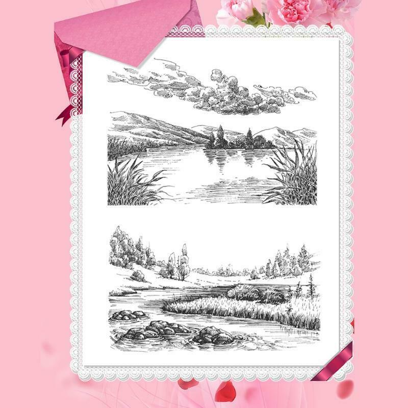 Lake / River DIY Silicone Clear Stamp Cling Seal Scrapbook Embossing Album Craft