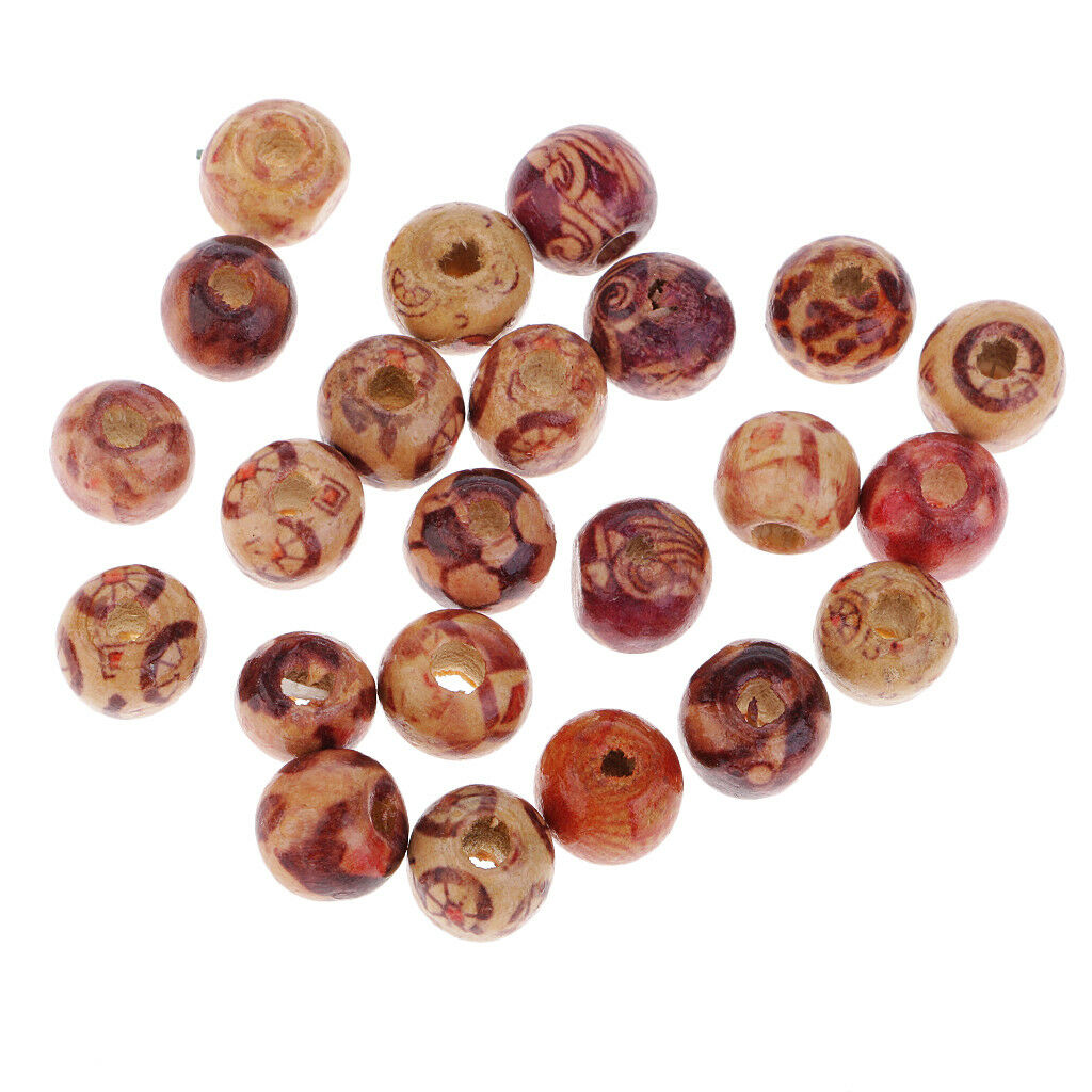Pack 100 Round Wood Spacer Bead Wooden Ball Beads DIY Craft Jewelry Bracelet