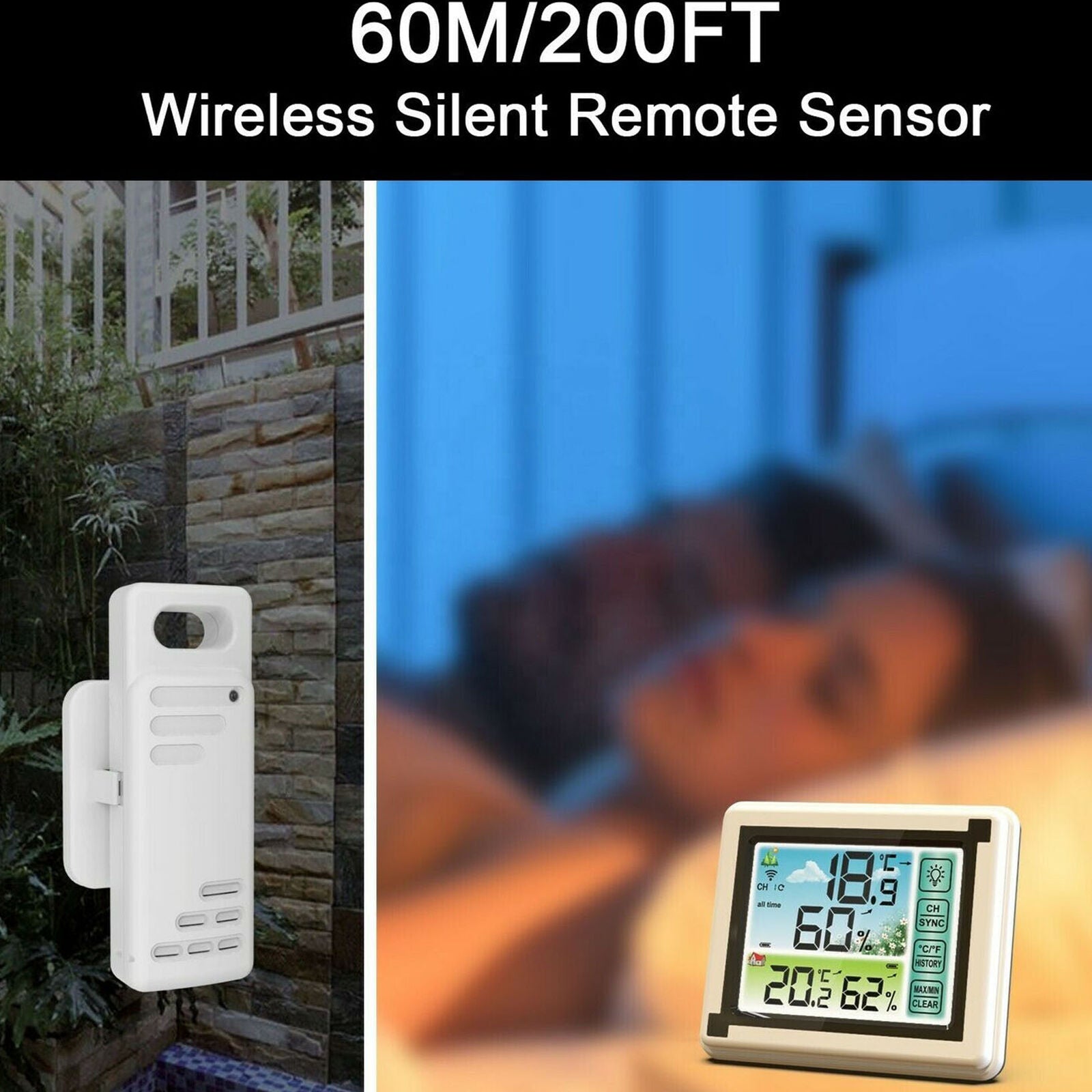 Weather station digital Thermometer Hygrometer Indoor Outdoor Temperature