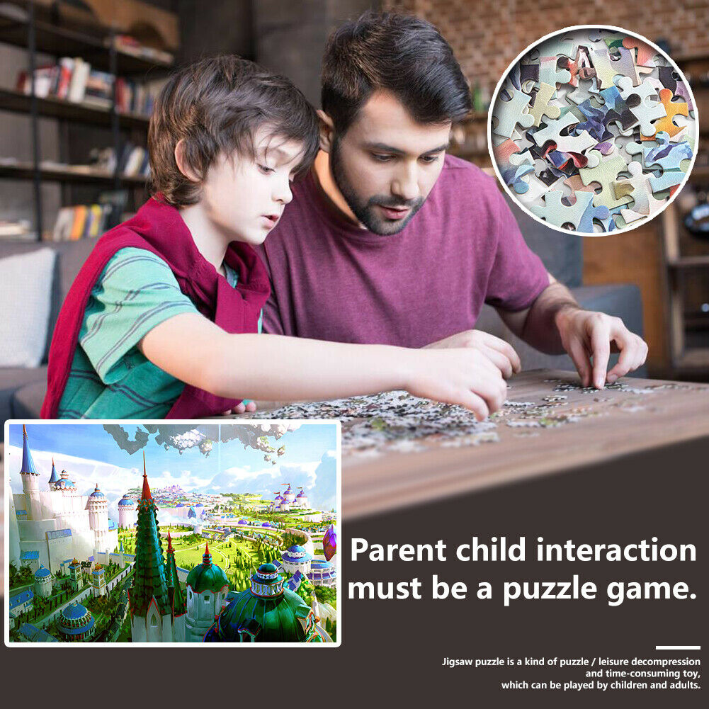 1000pcs DIY Paper Jigsaw Floating Castle Puzzle Assembling Picture Decor @
