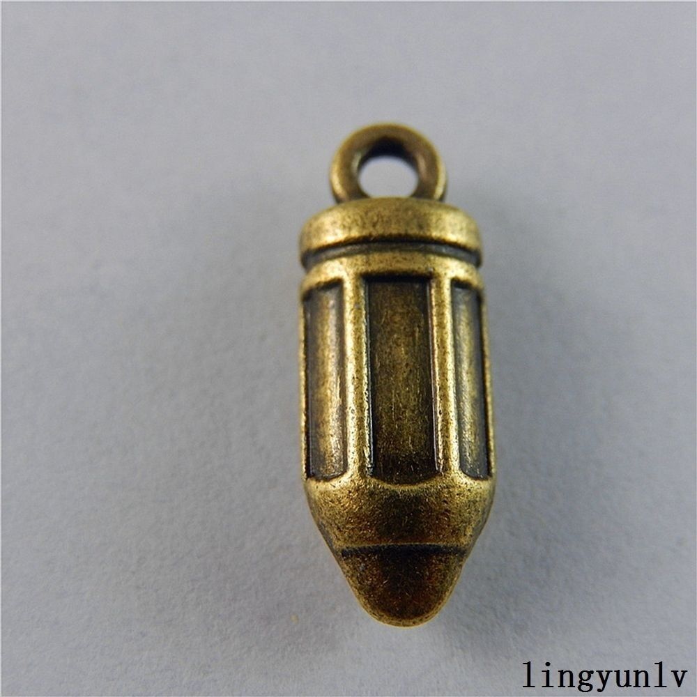30 pcs Antiqued Bronze Mini Missile Alloy Charm Pendant Jewelry Craft 17*6*5mm