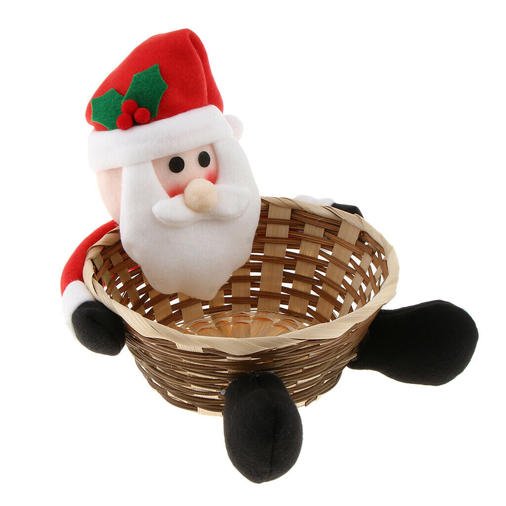 Christmas Gift Candy Storage Basket Home Party Table Decor Santa Claus