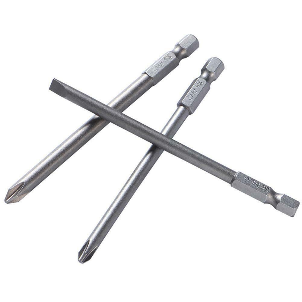 10pcs/set 100mm Alloy Steel S2 Slotted Phillips Screwdriver Bits Batches @