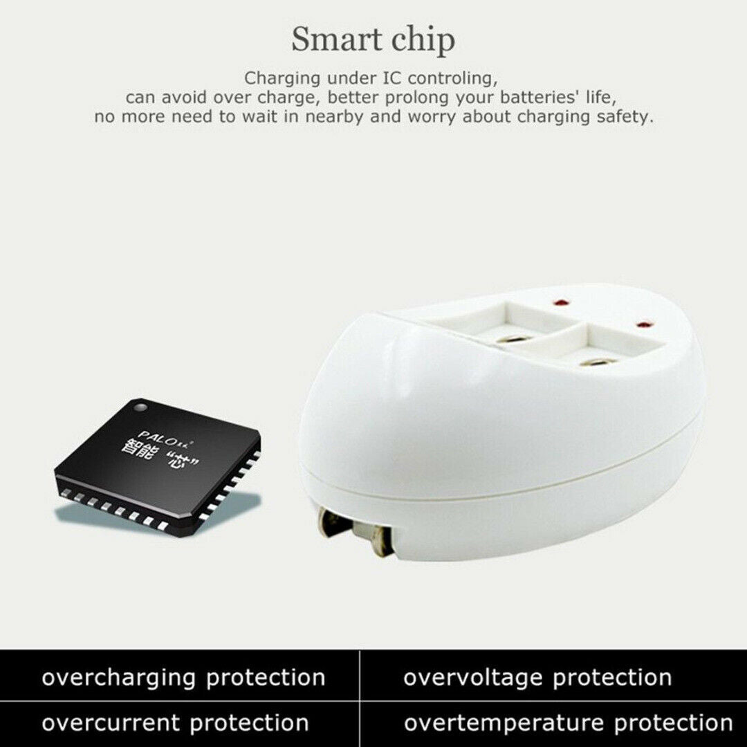 9V LED Indicator Light Li-ion/NI-MH/NiCd Smart Rechargeable Battery Charger