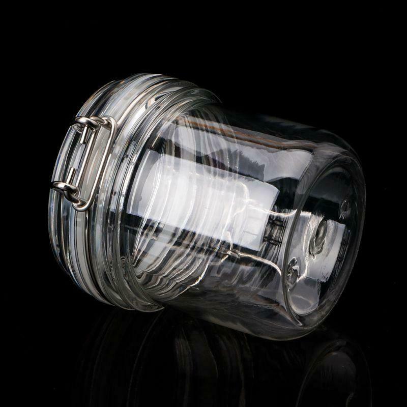 120ML Plastic Round Clip Top Storage Jar With Airtight Seal Lid Kitchen Food