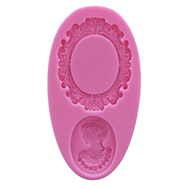 Silicone Woman Cameo Mirror Frame Fondant Mould Chocolate Q7T2 Deco# Cake Y5I5