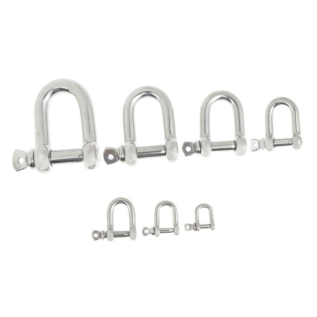 4pcs Bow Shackle with Screw Pin 4mm(M4) -Stainless Steel, Marine Hardware /Boat