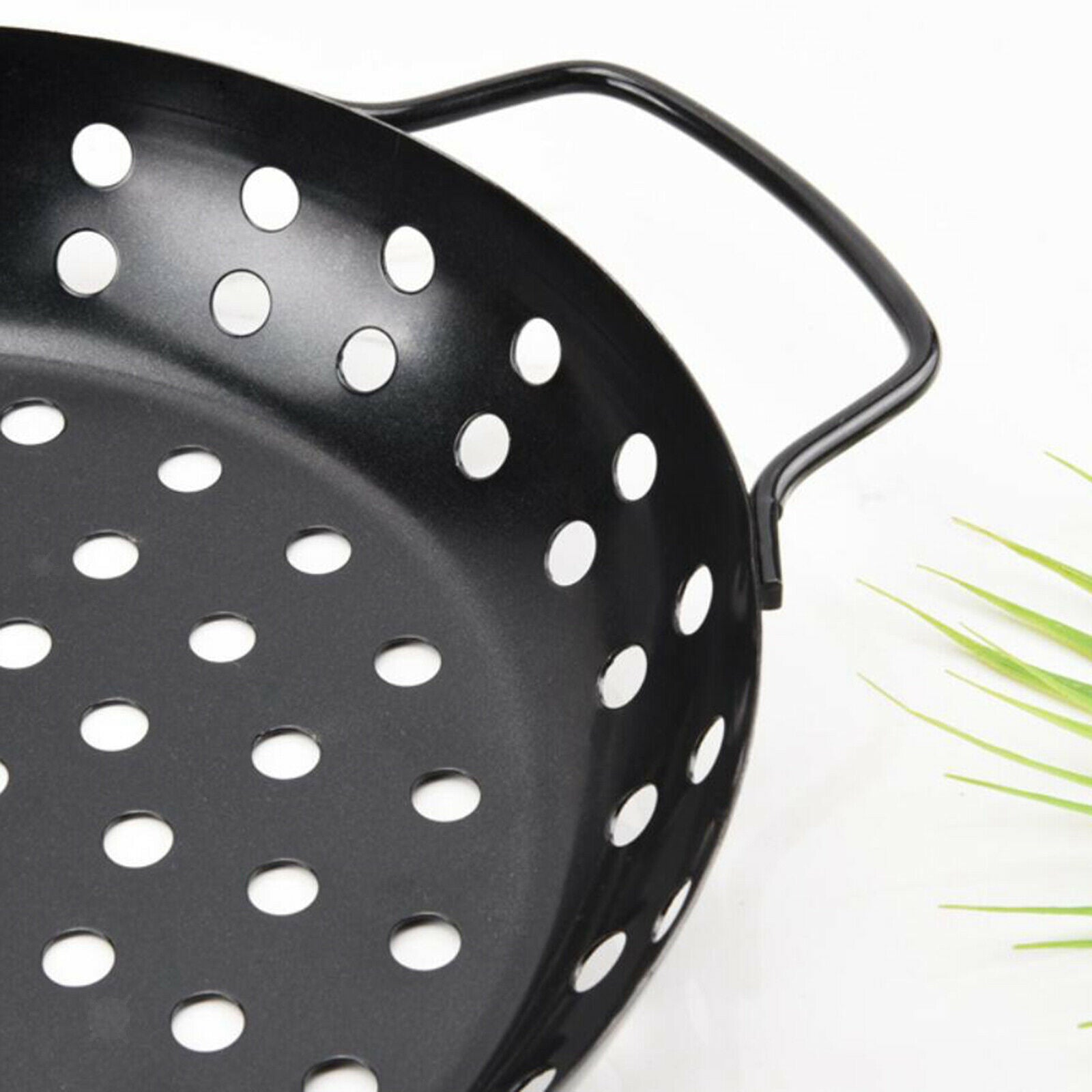 Carbon Steel BBQ Grill Pan Meat Shrimp Non Stick Barbecue Pizza Tray Picnic