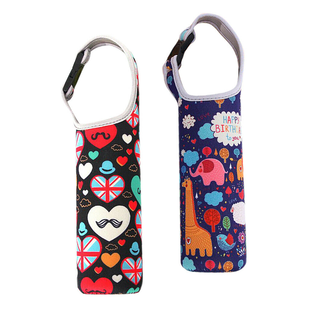 2 Pieces Kid Student Multicolor Insulation Tumbler Cups Sleeve Holders