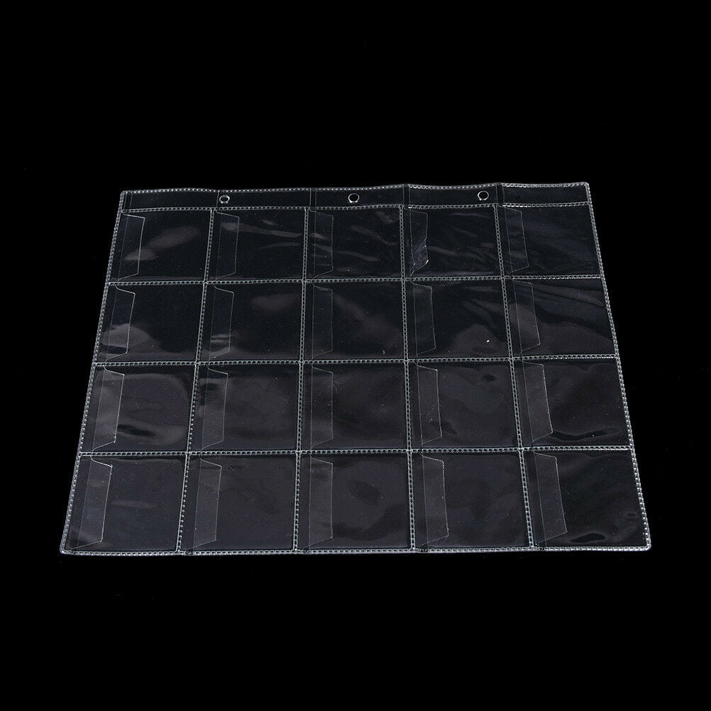 2 Pages 20 Pockets Plastic Coin Holders Storage Collection Money Album Ca.l8