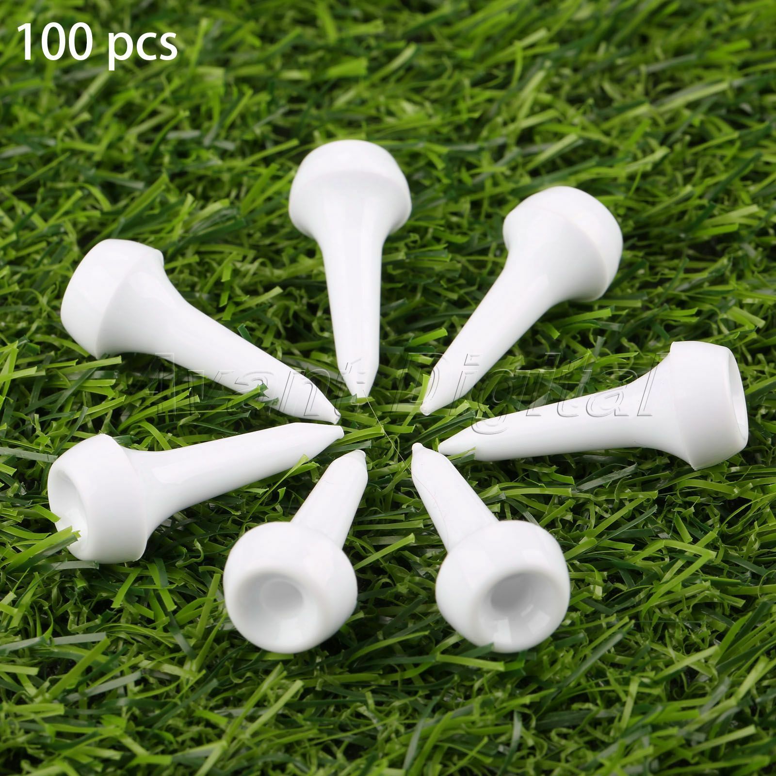 100pcs White Professional Plastic Golf Tees For Golfer Training Practice New