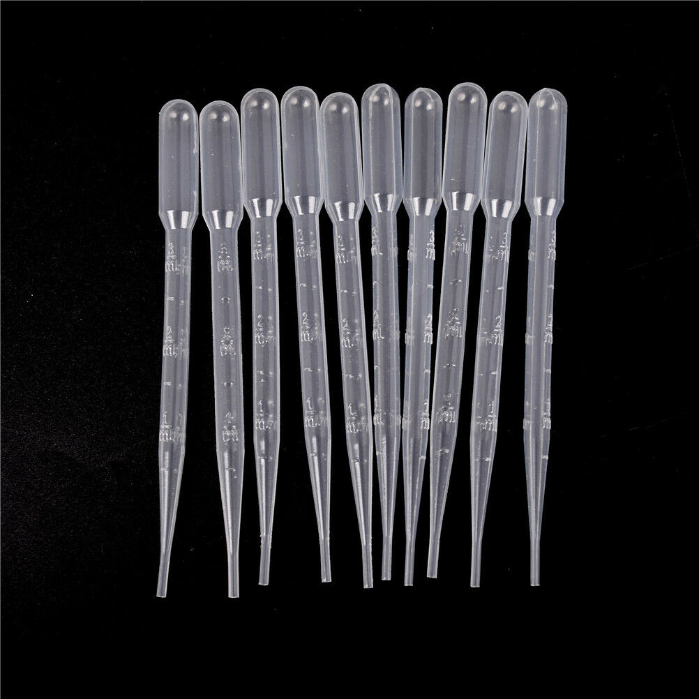 100PCS 3ML Transparent Pipettes Disposable Safe Dropper  Graduated Pipet biH Kt