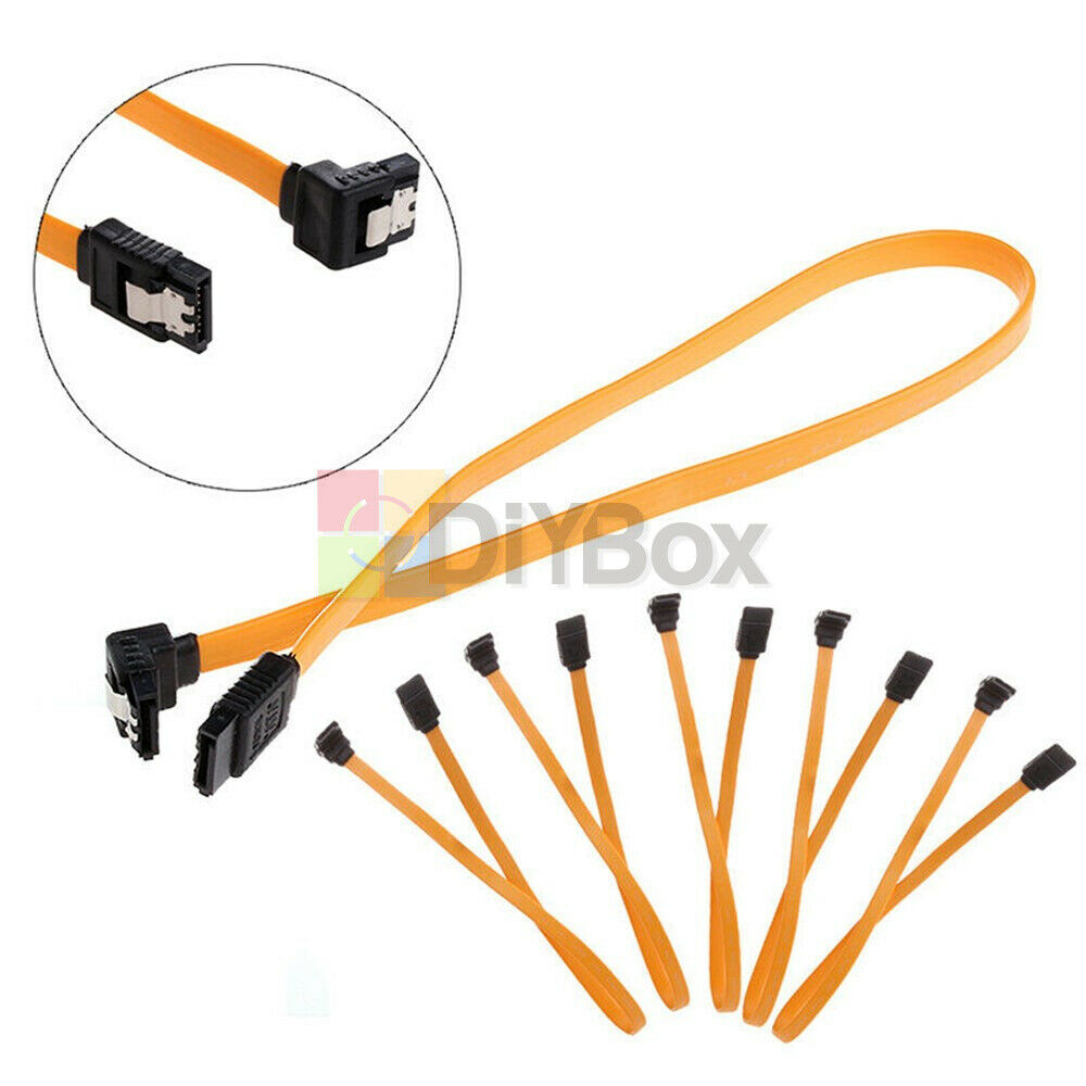Serial SATA ATA RAID HDD DATA Hard Drive Signal Cable Straight-Right Angle 2PCS