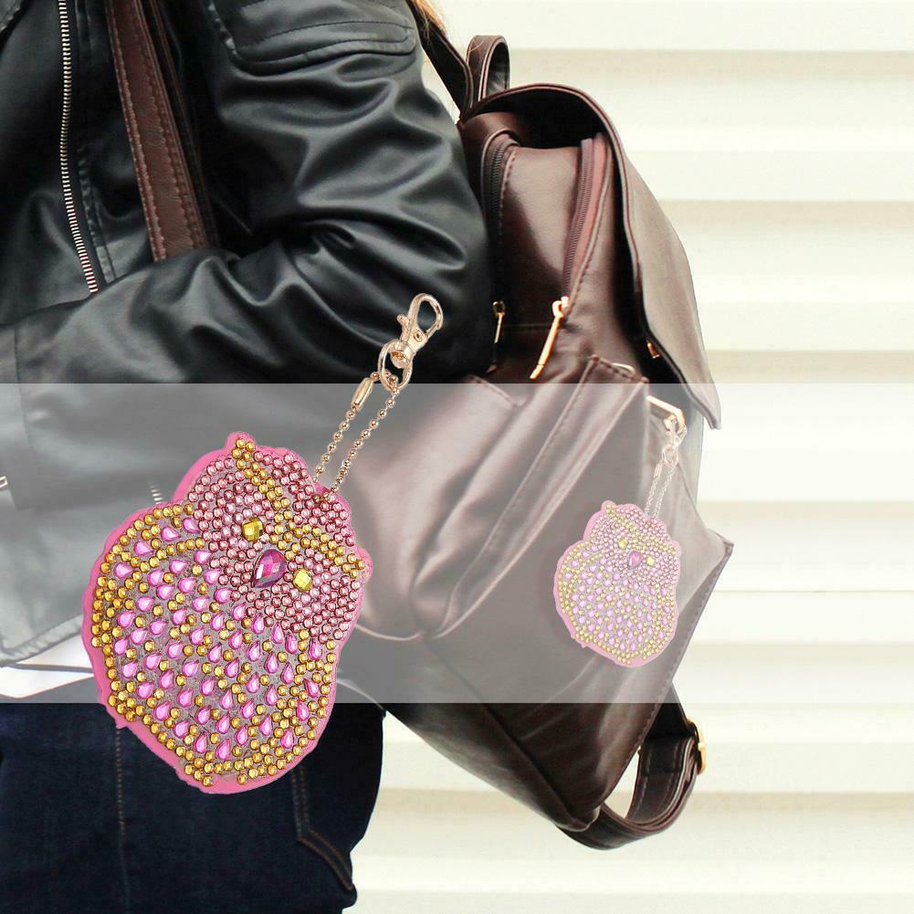 5pcs DIY Full Drill Special Shaped Diamond Painting Bird Key Ring Pendant @