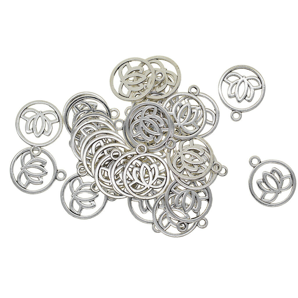 30 Pcs Tibetan Crafts Charms Flower Pendants For Necklace