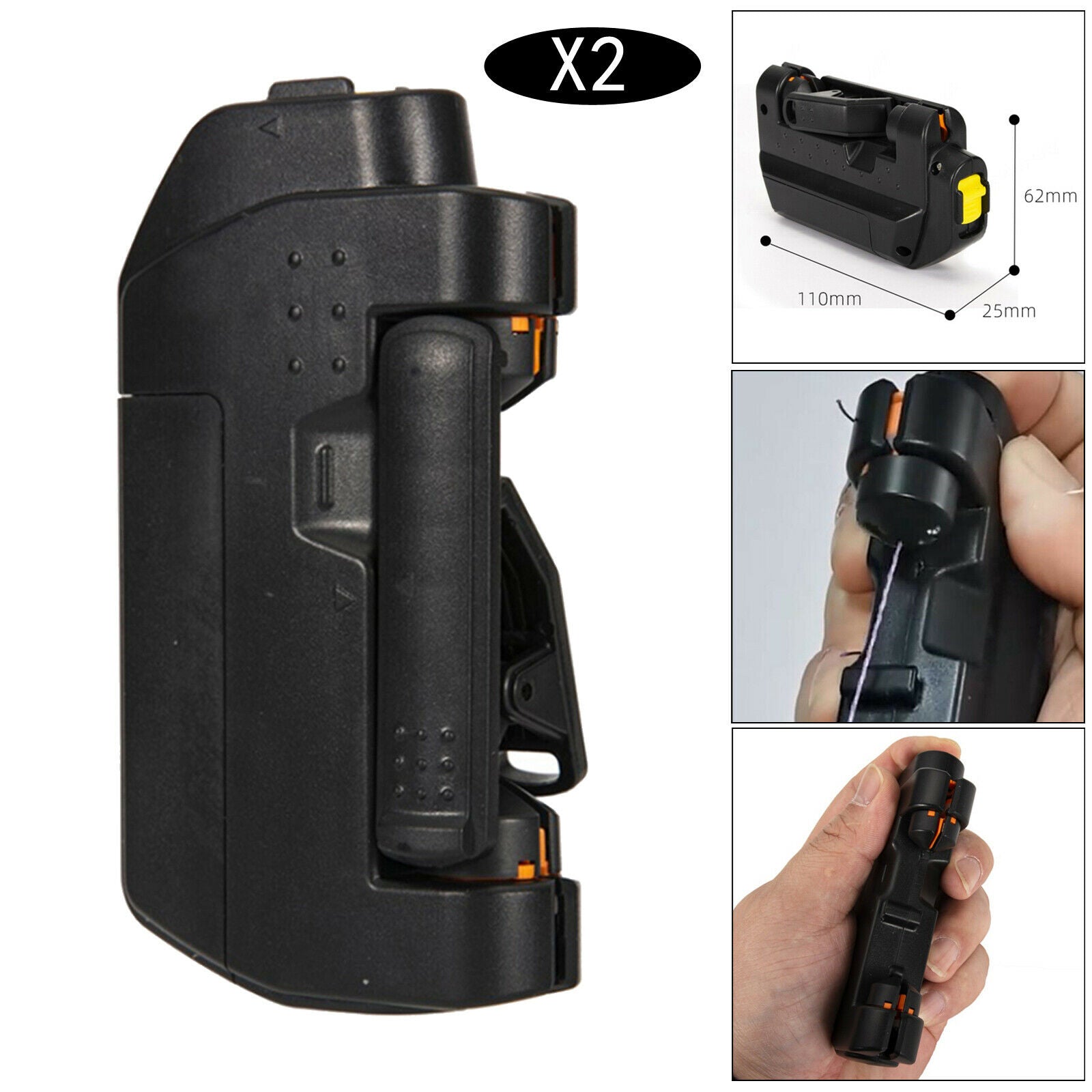 2pcs Portable Fishing Sub Line Knotter Electric Wire Tying Device Knotting