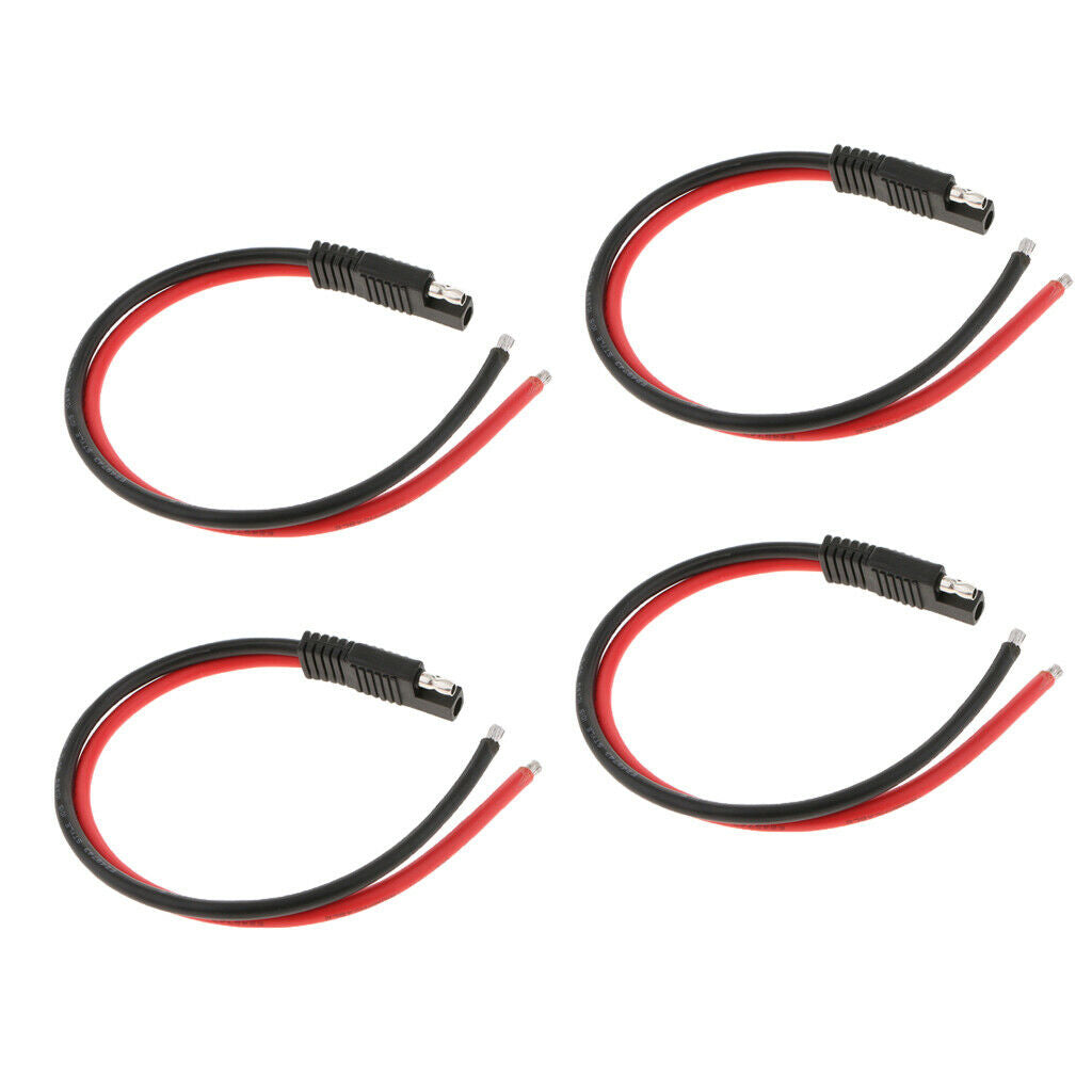 4x SAE Harness Extension Adapter For Car Motor Solar Batteries Charger 30cm