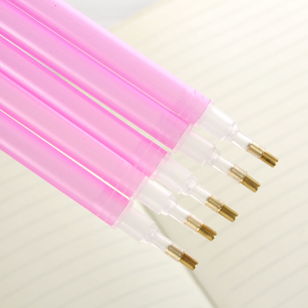 5 Pieces Pink Nail Art Rhinestone Gems Picker Dotting Pen Manicure Tips Tools