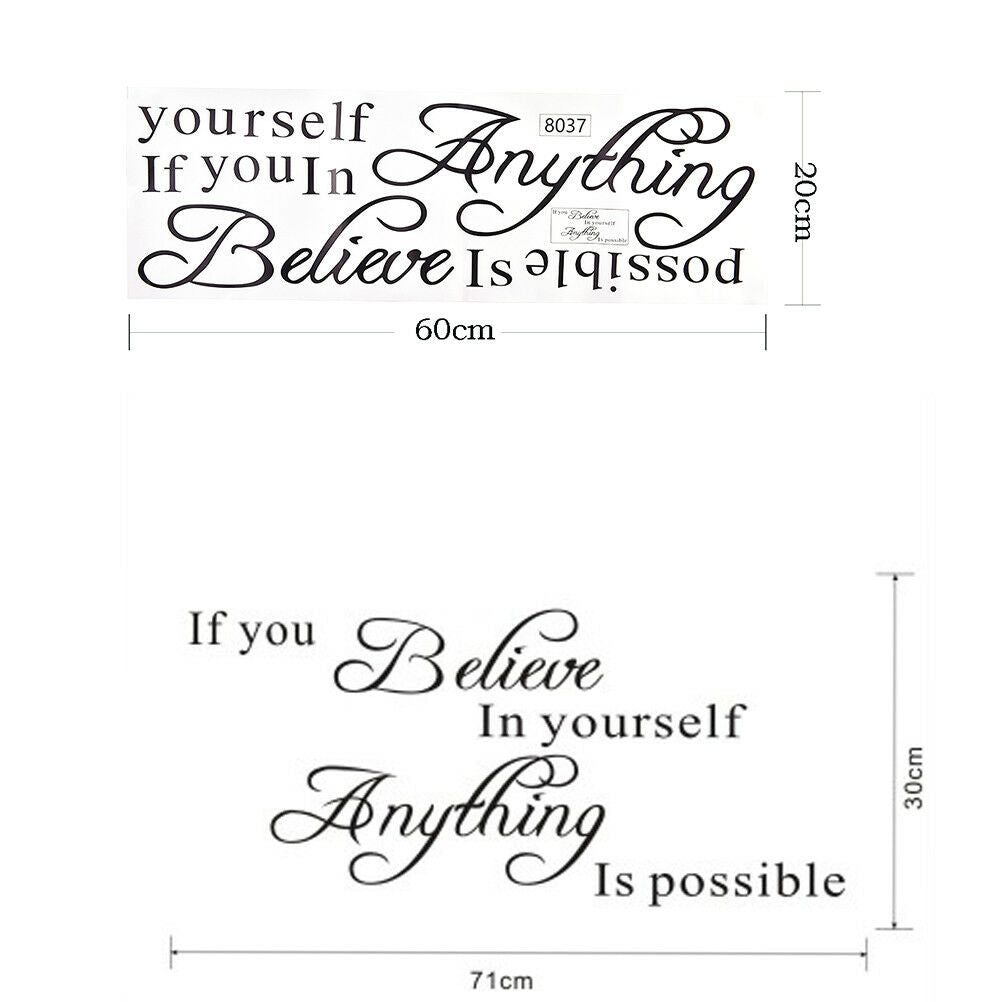 if you believe in yourself inspirational quotes wall decals decorative stickN SJ