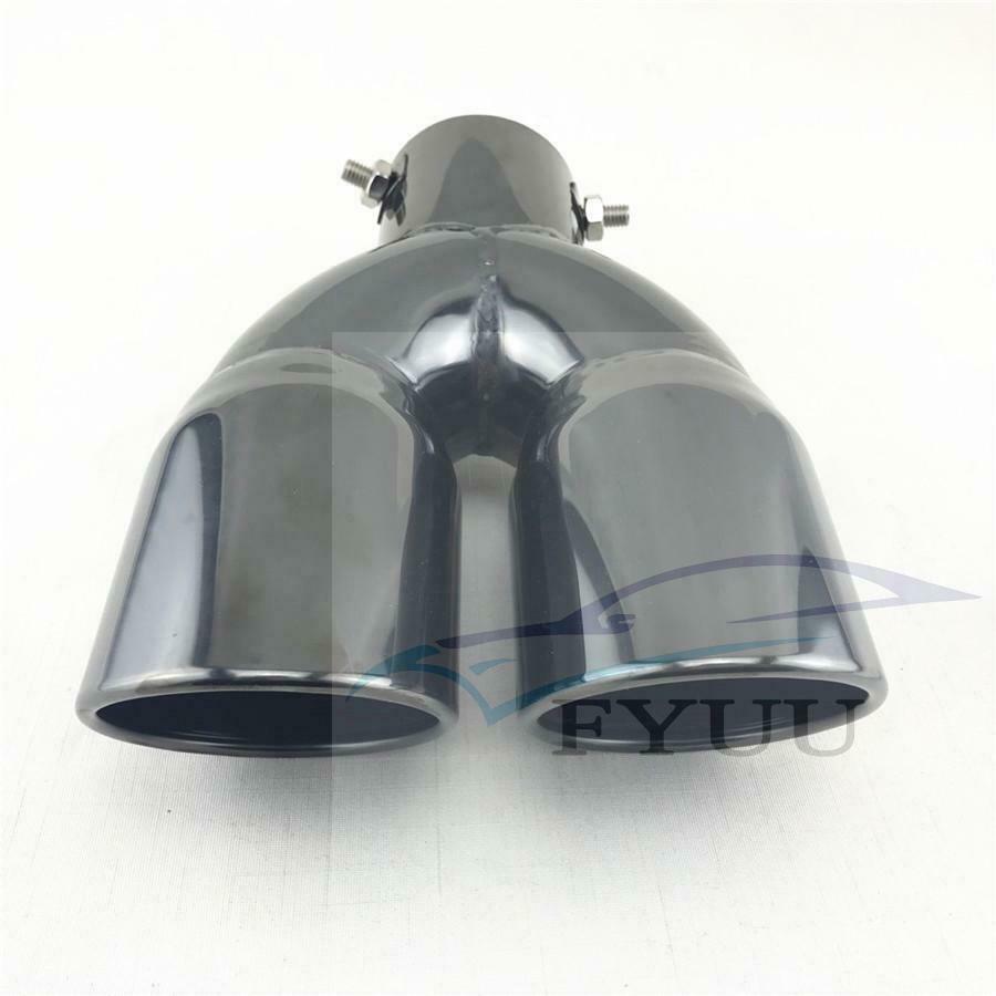 Titan Stainless Steel Round Dual Exhaust Tip 2.5" Inlet Angled Muffler Tail Pipe