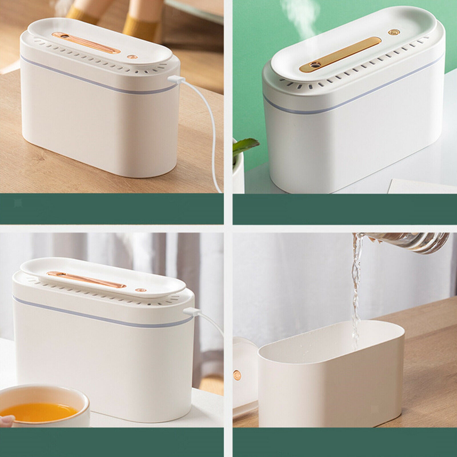 Humidifier Automatic 50ml/h Continuous 1000ml Diffuser Filter  white